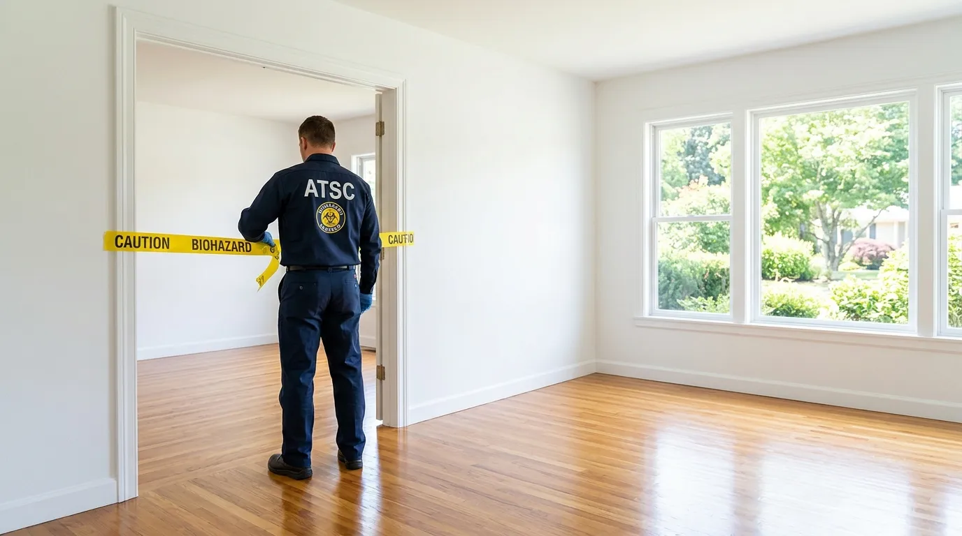 Certified biohazard cleanup crew performing Trauma Scene Cleanup in Verona